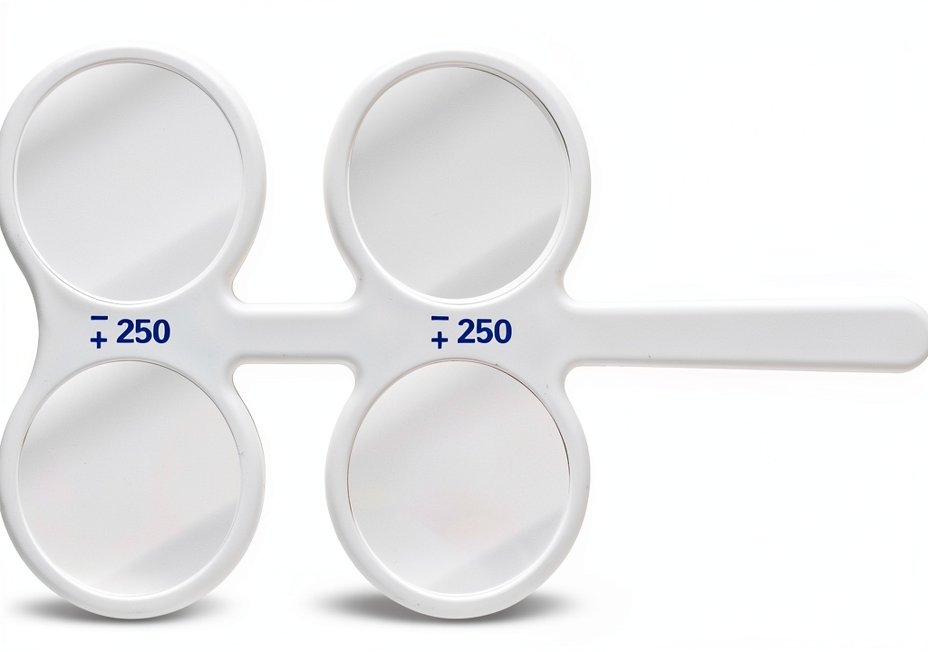 Installing Ophthalmic Flipper Binocular Training Tool by Marsrut 4 Lenses White on a wooden desk