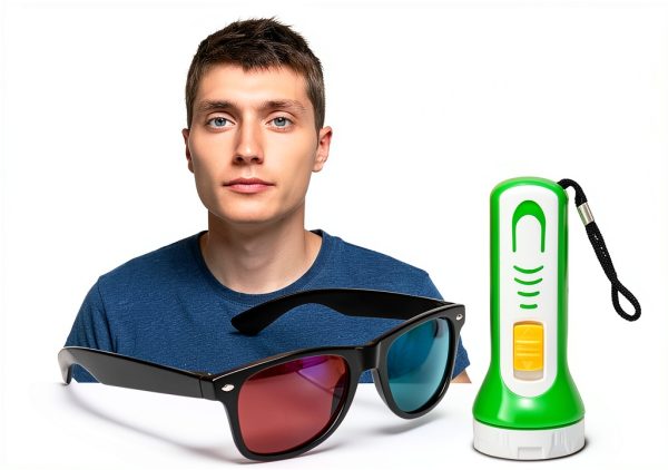 FILFEEL Optometry Kit 4‑Dot Red Green Glasses with Flashlight-2
