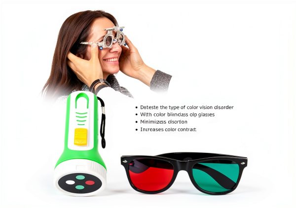 FILFEEL Optometry Kit 4‑Dot Red Green Glasses with Flashlight-3