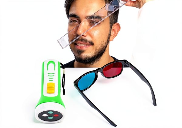 FILFEEL Optometry Kit 4‑Dot Red Green Glasses with Flashlight-1