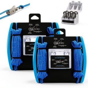 Rope Adjuster No More Knots by ERHE Stainless Steel Blue 2‑Pack-0