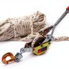 Rope Puller 3/4 Ton Capacity with 100' of 0.6" Dia. Rope, Come Along Winch, Rope Come Along Puller for Tree Felling-7