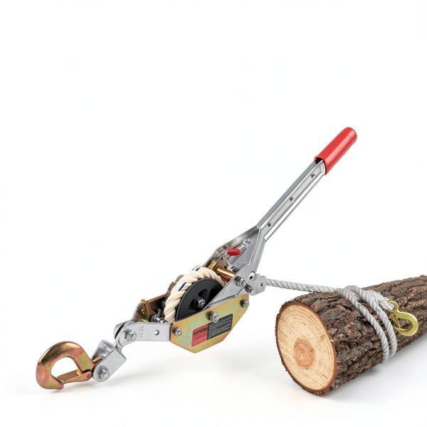 Rope Puller 3/4 Ton Capacity with 100' of 0.6" Dia. Rope, Come Along Winch, Rope Come Along Puller for Tree Felling-5